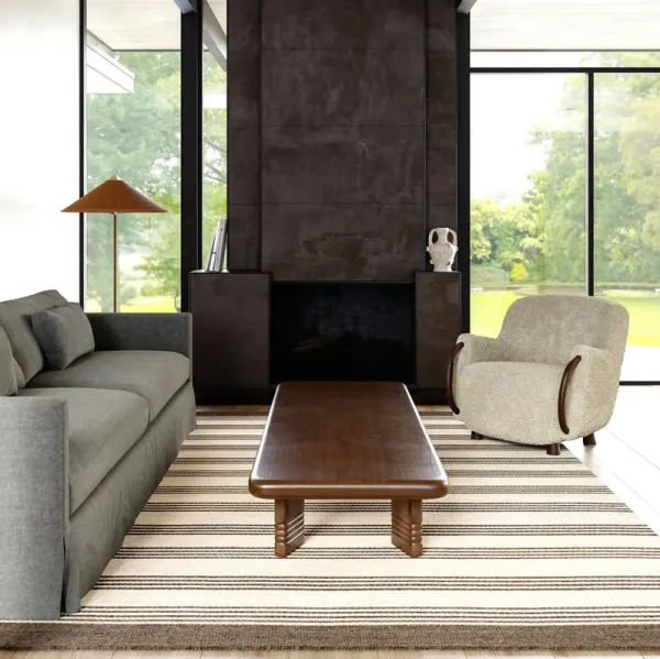 Sage Striped Wool-Blend Rug