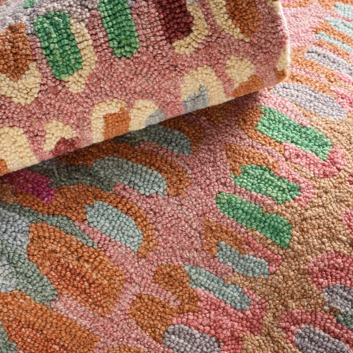 Paint Chip Hand Micro Hooked Wool Rug