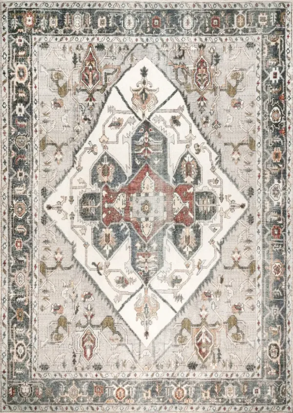 Crystalline Medallion Washable Rug