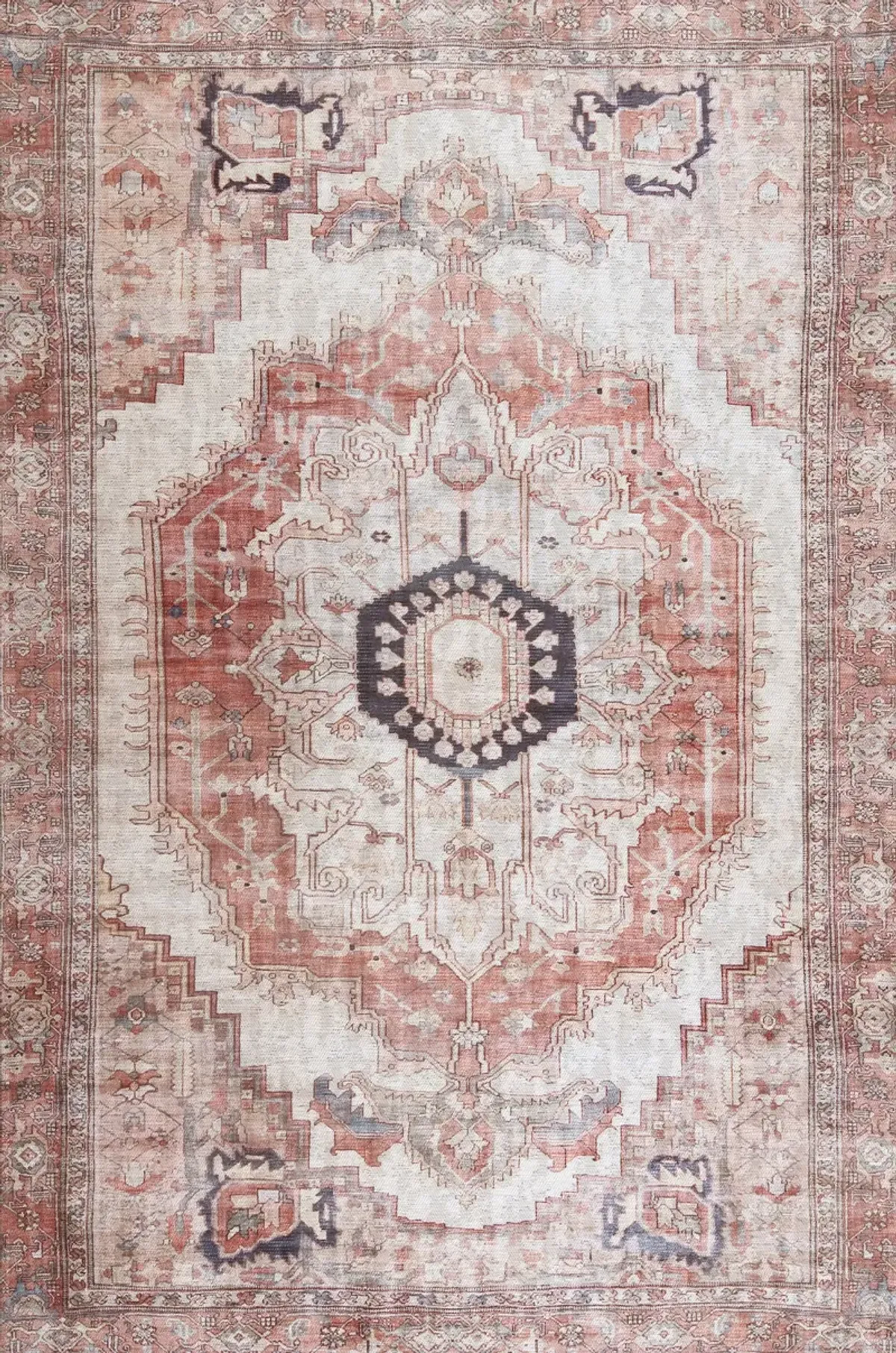 Iris Medallion Washable Rug