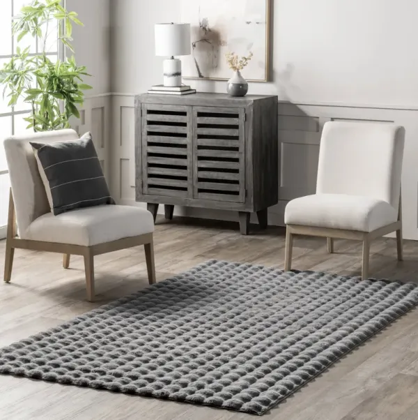 Ivana Checkered Plush Cloud Washable Rug