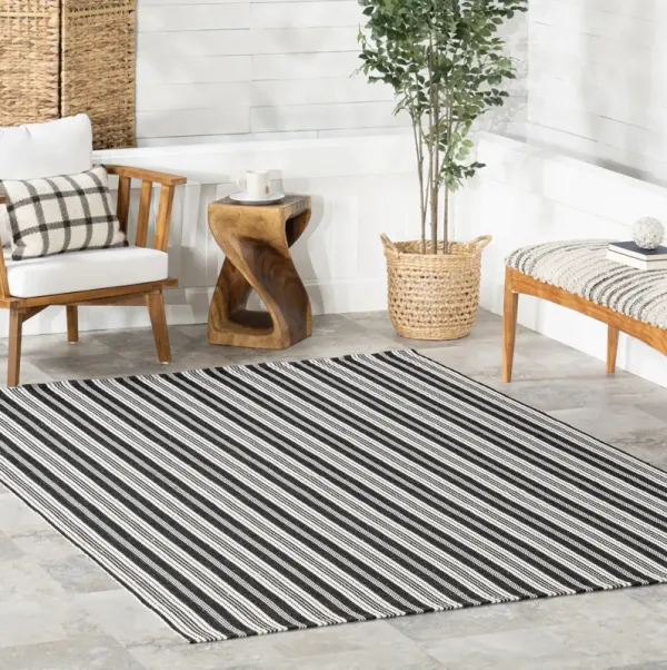 Ticking Stripe Handwoven Indoor/Outdoor Rug