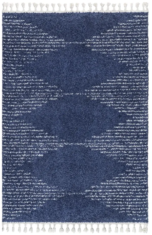 Moroccan Diamond Pinstripes Tassel Rug