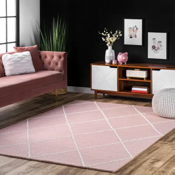 Dotted Diamond Trellis Nursery Rug