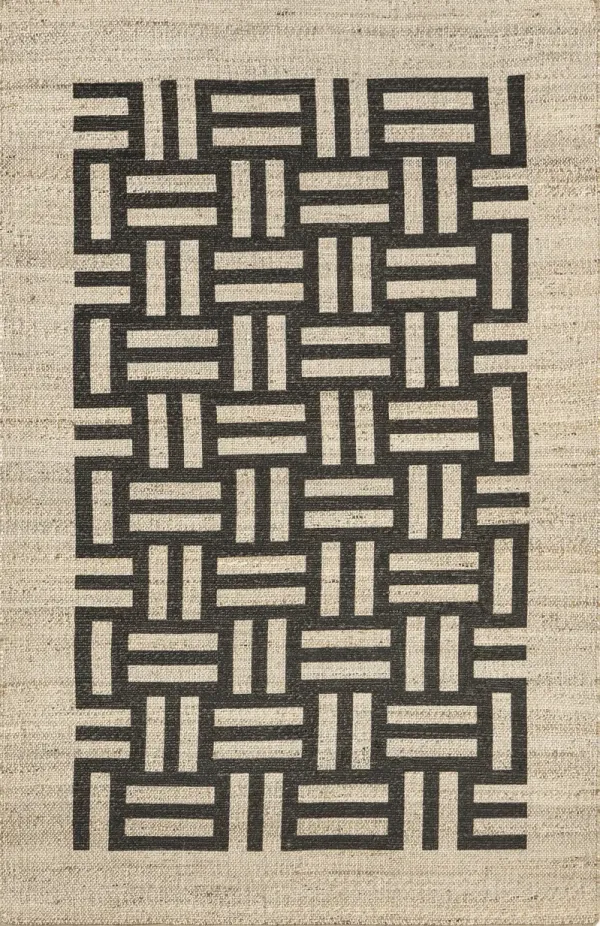 Luelle Basketweave Striped Rug