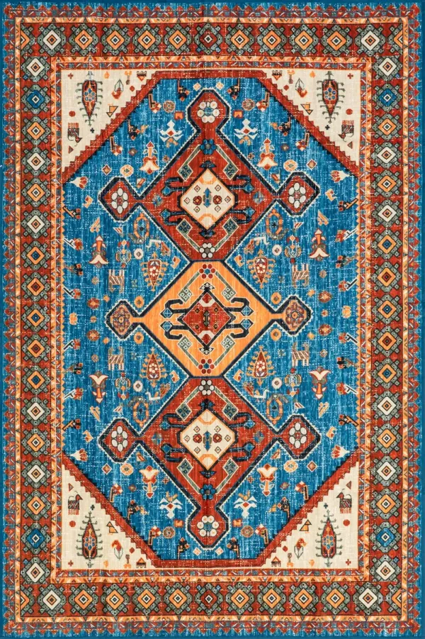 Kindra Bold Medallion Washable Rug