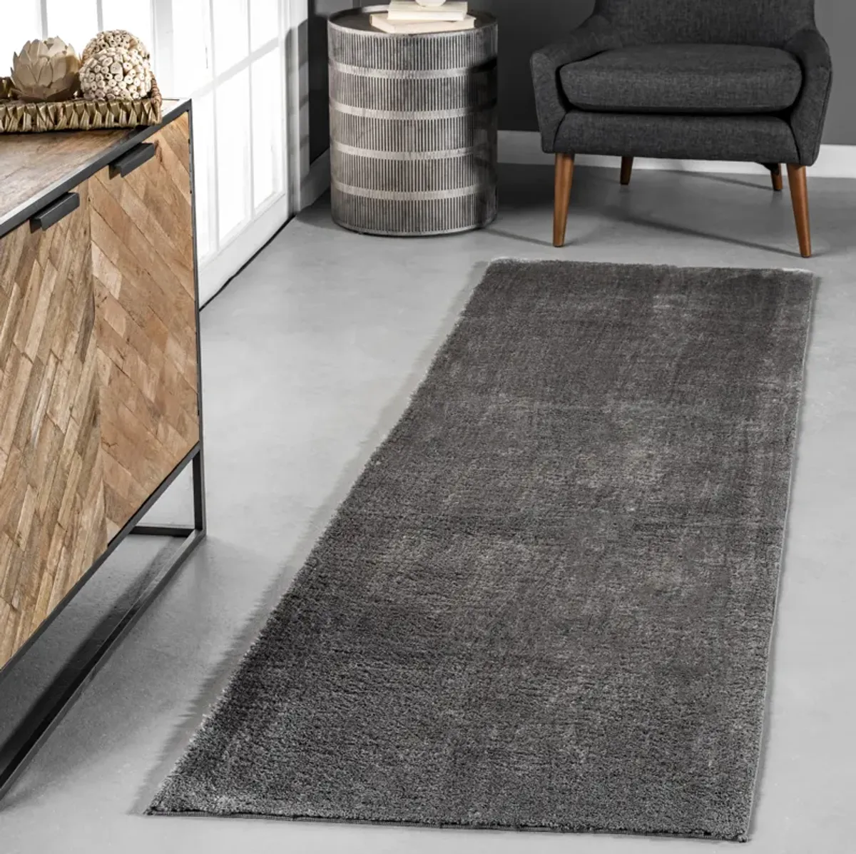 Washable Solid Shag Rug