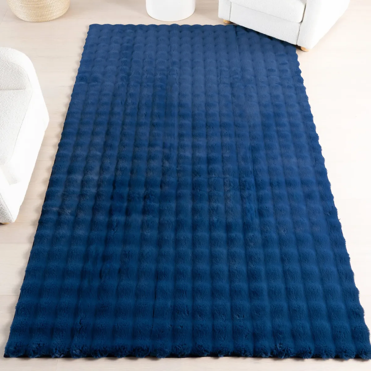 Ivana Checkered Plush Cloud Washable Rug