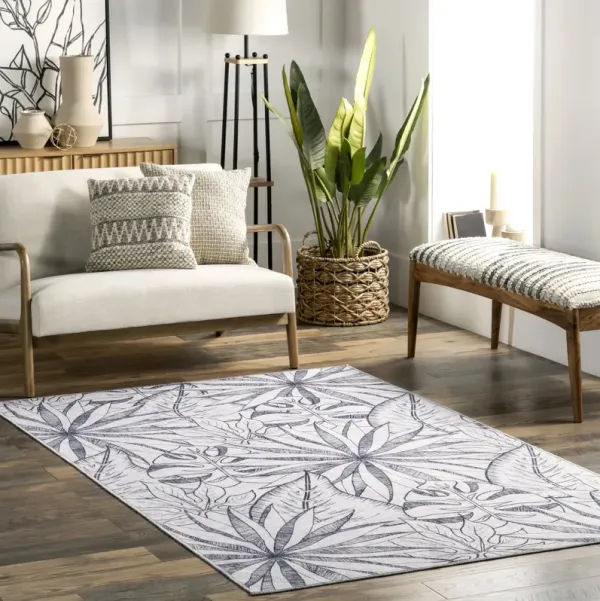Kienna Reversible Tropical Washable Rug