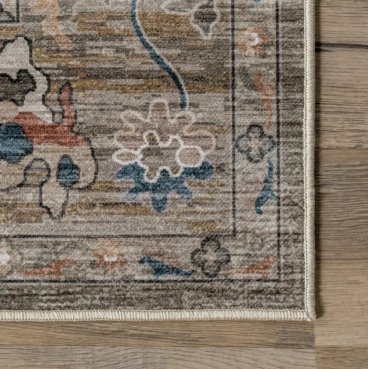 Mandi Vintage Floral Spill Proof Washable Rug