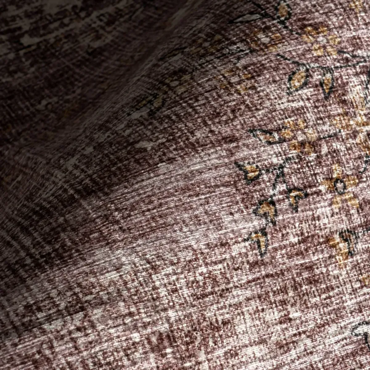 Rosewood Vintage Spill Proof Washable Rug