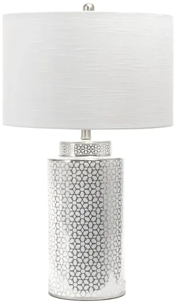 29-inch Ceramic Floral Trellis Table Lamp