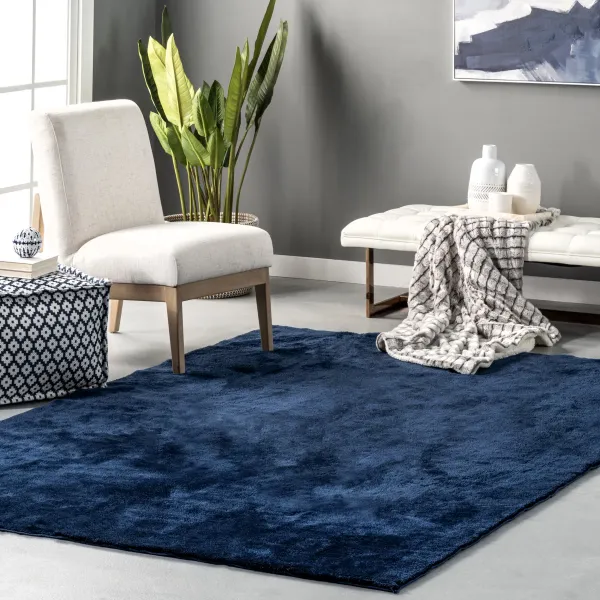 Washable Solid Shag Rug