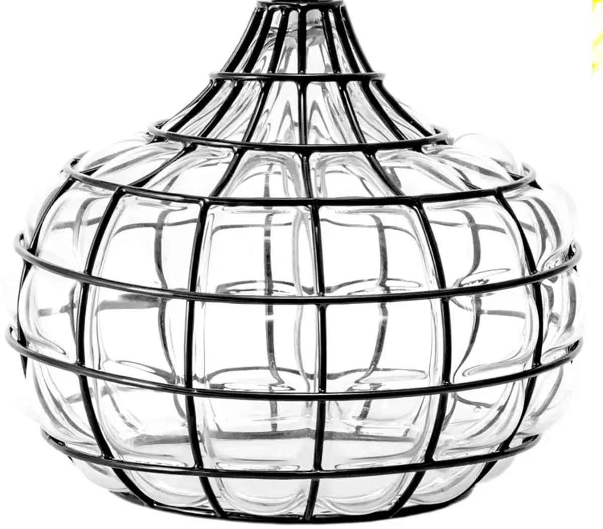20-inch Wire Framed Glass Vase Table Lamp