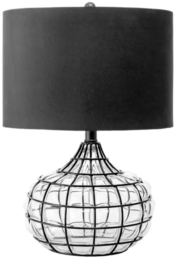20-inch Wire Framed Glass Vase Table Lamp