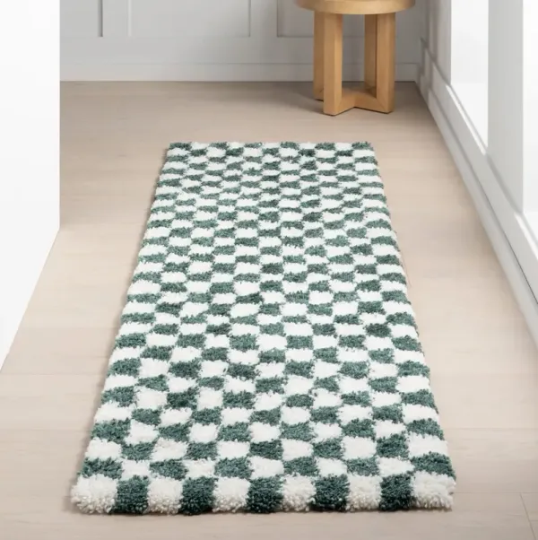 Bettie Retro Checkered Shag Rug