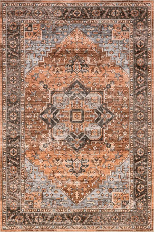 Ginevra Moody Medallion Spill Proof Washable Rug