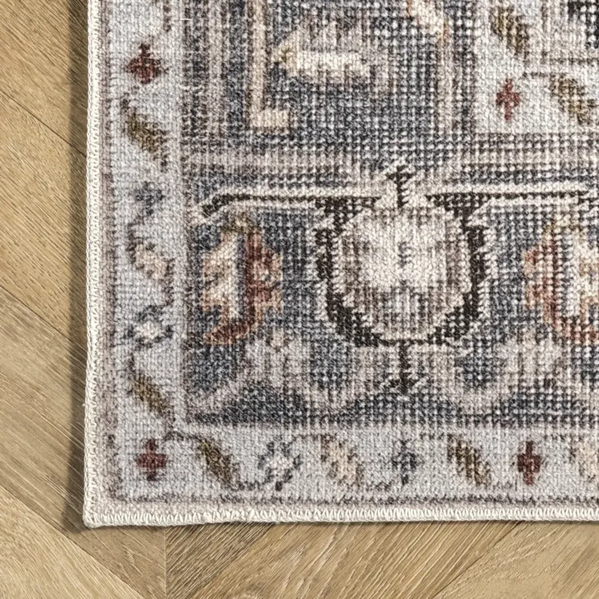 Crystalline Medallion Washable Rug