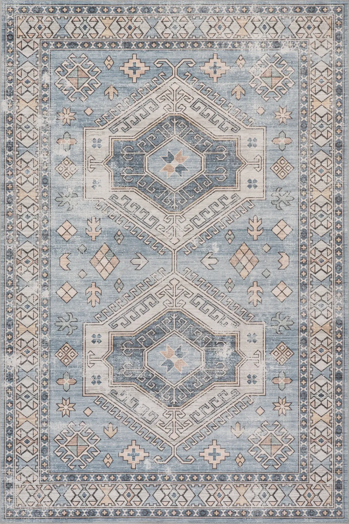 Nordic Emblems Spill Proof Washable Rug