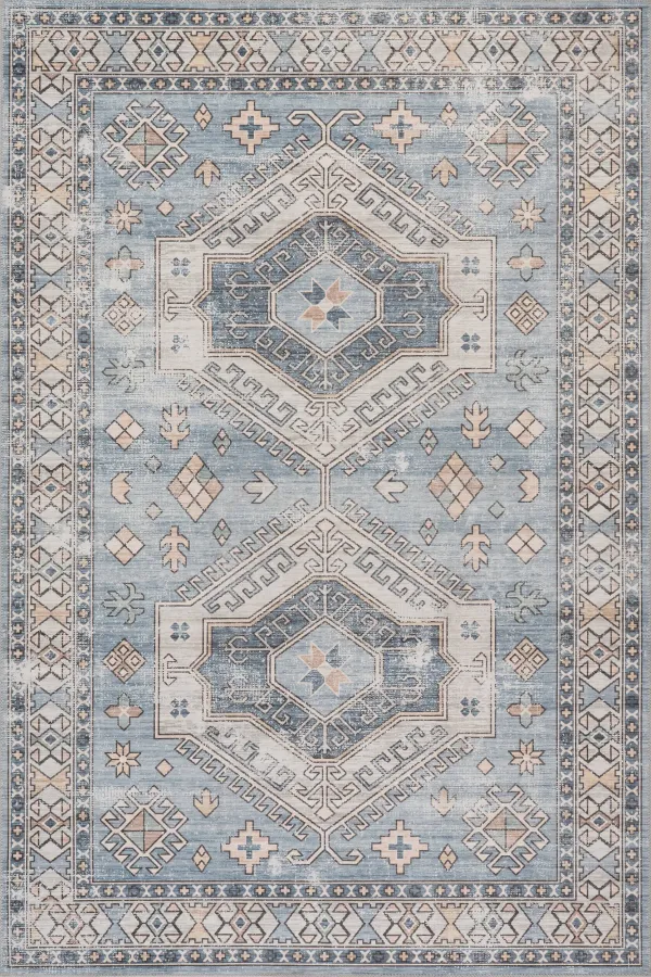 Nordic Emblems Spill Proof Washable Rug