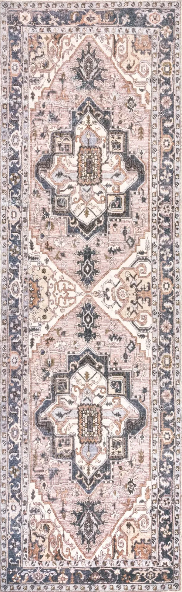 Jewel Medallion Washable Rug