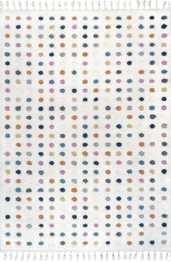 Carved Polka Dot Shag Rug