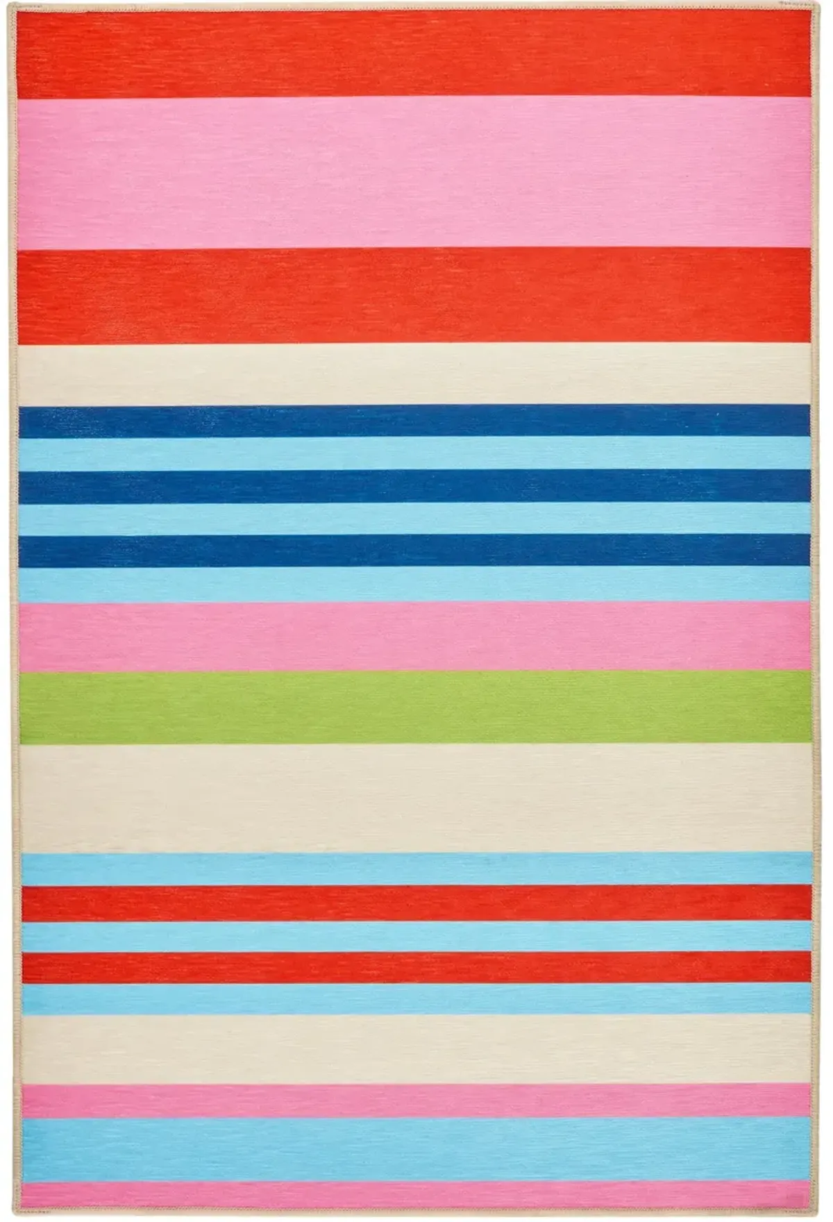 Beach Stripe Machine Washable Rug
