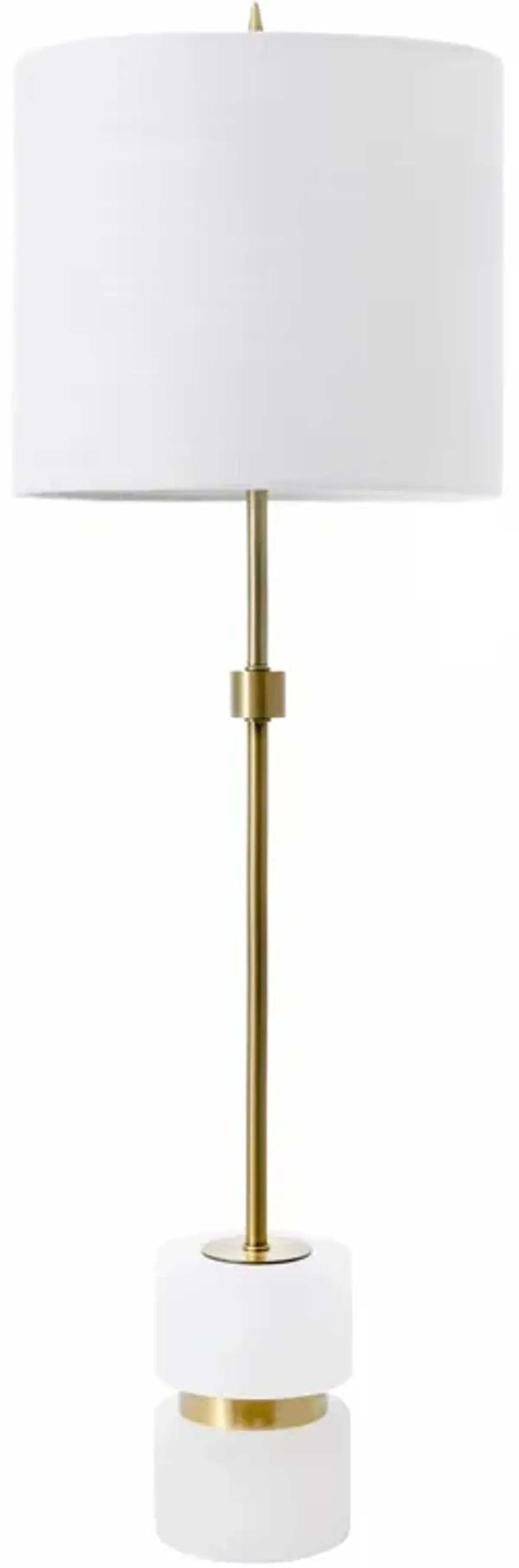 31-inch Marble Mounted Pole Table Lamp