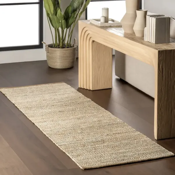 Mixed Stripe Handwoven Jute Rug