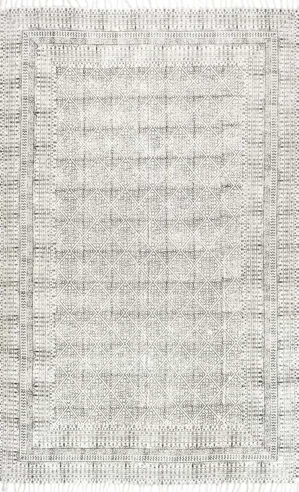 Flatweave Cotton Sparkling Moroccan Tribal Trellis Rug