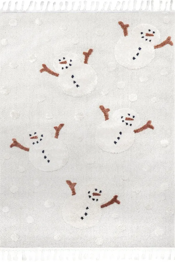 Freda Snowmen Tasseled Kids Rug