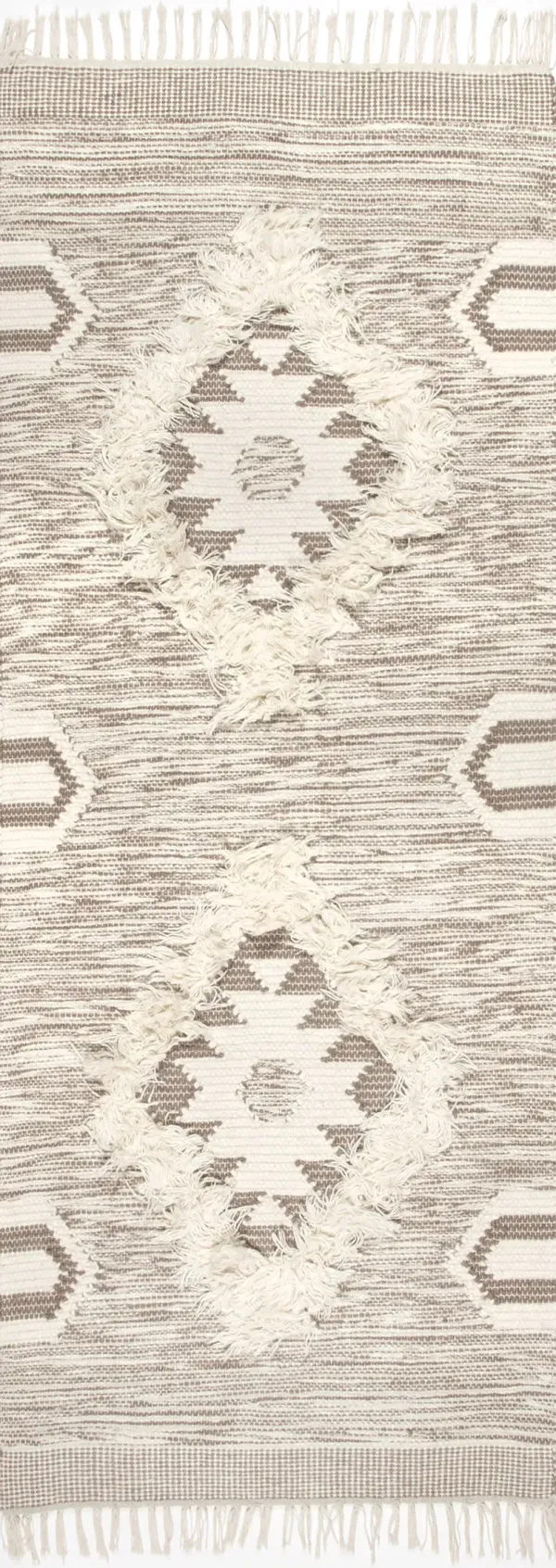 Shaggy Moroccan Lattice Fringe Rug