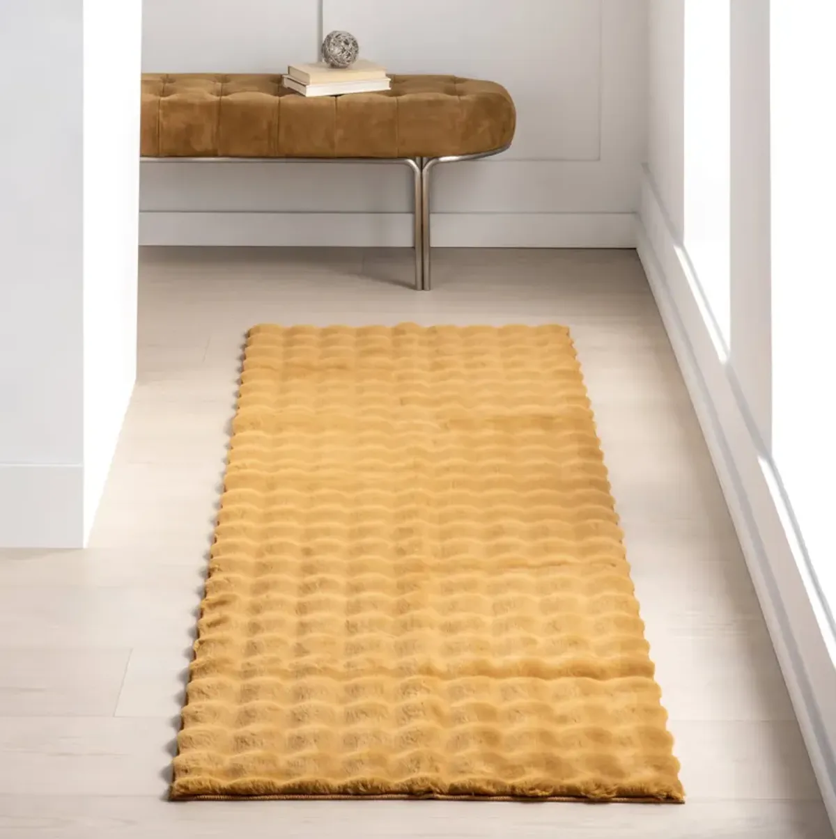 Ivana Checkered Plush Cloud Washable Rug