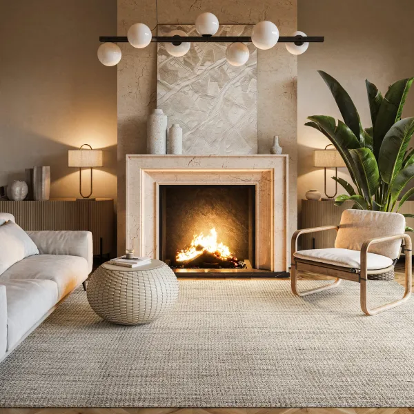 Handwoven Jute Ribbed Solid Rug