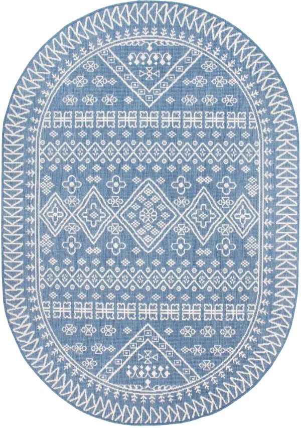 Diamond Bordered Indoor/Outdoor Rug