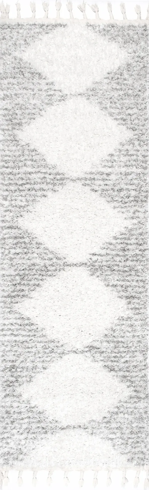 Moroccan Diamond Pinstripes Tassel Rug