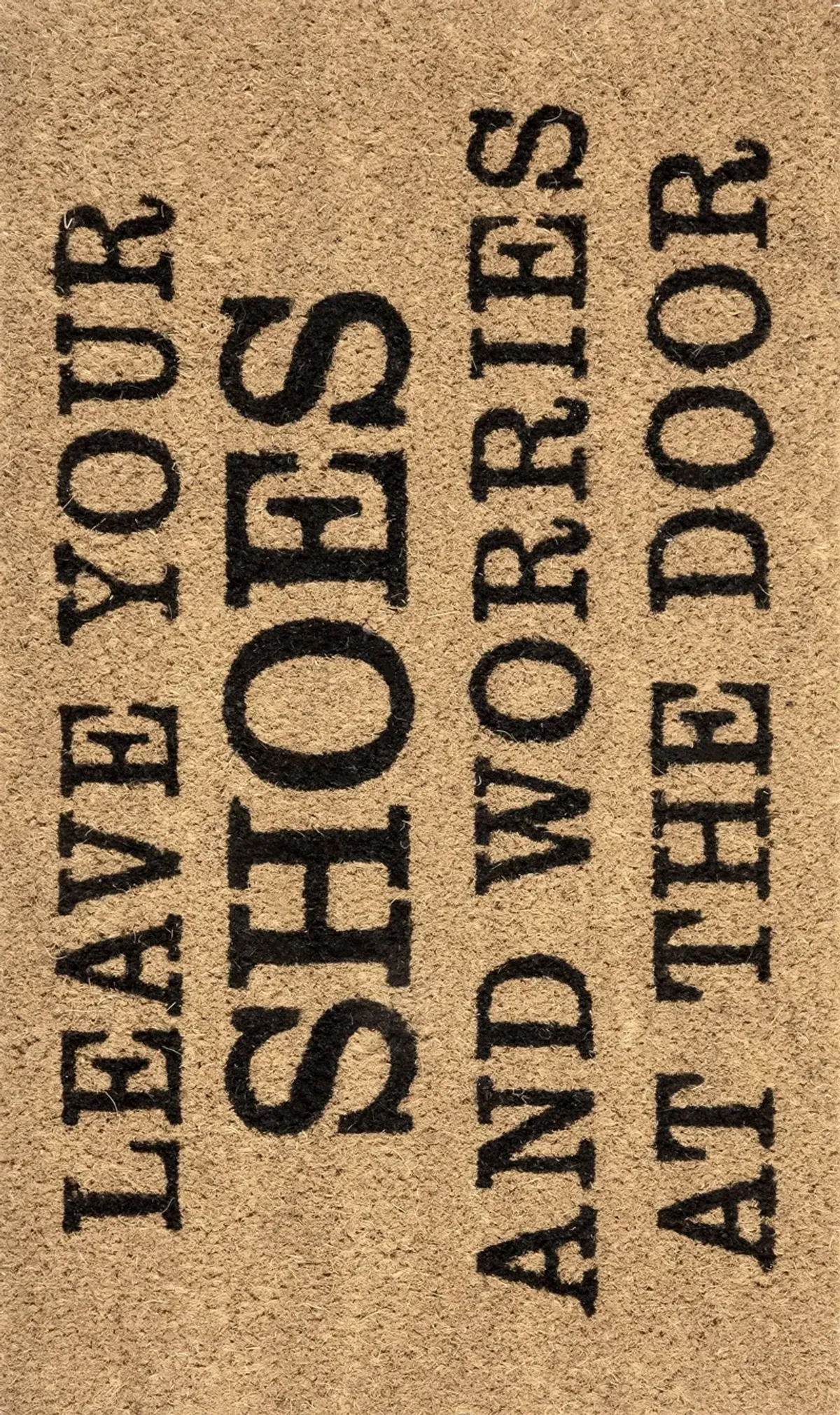 Leave Shoes and Worries Coir Doormat