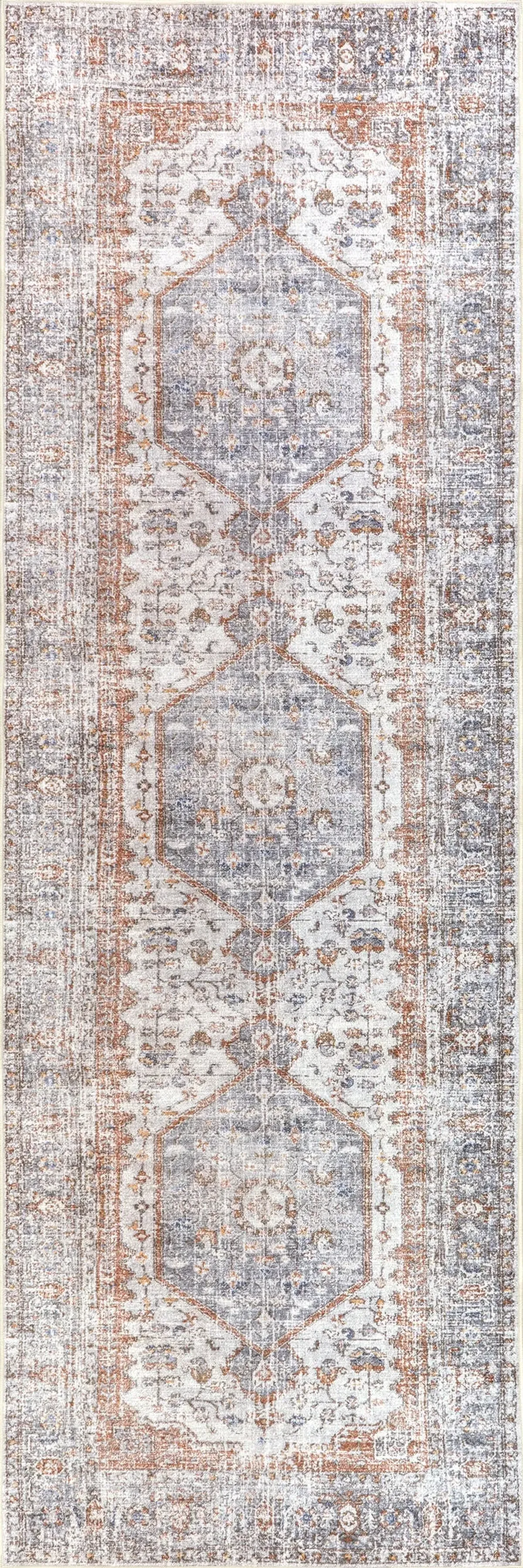 Vintage Medallion Spill Proof Washable Rug