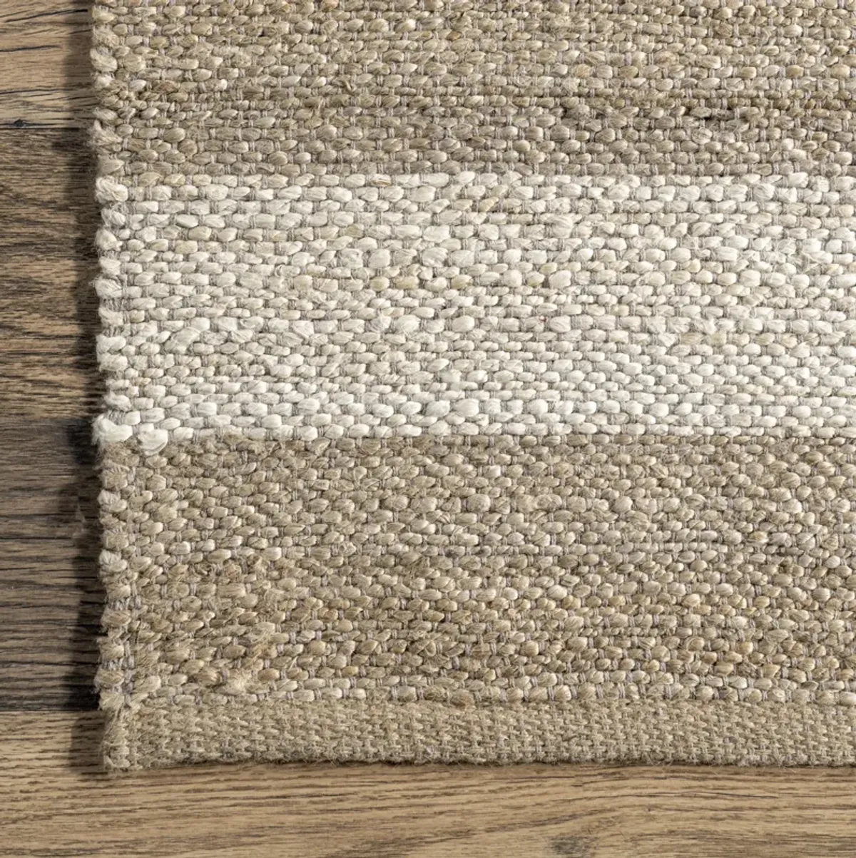 Jute And Denim Even Stripes Rug