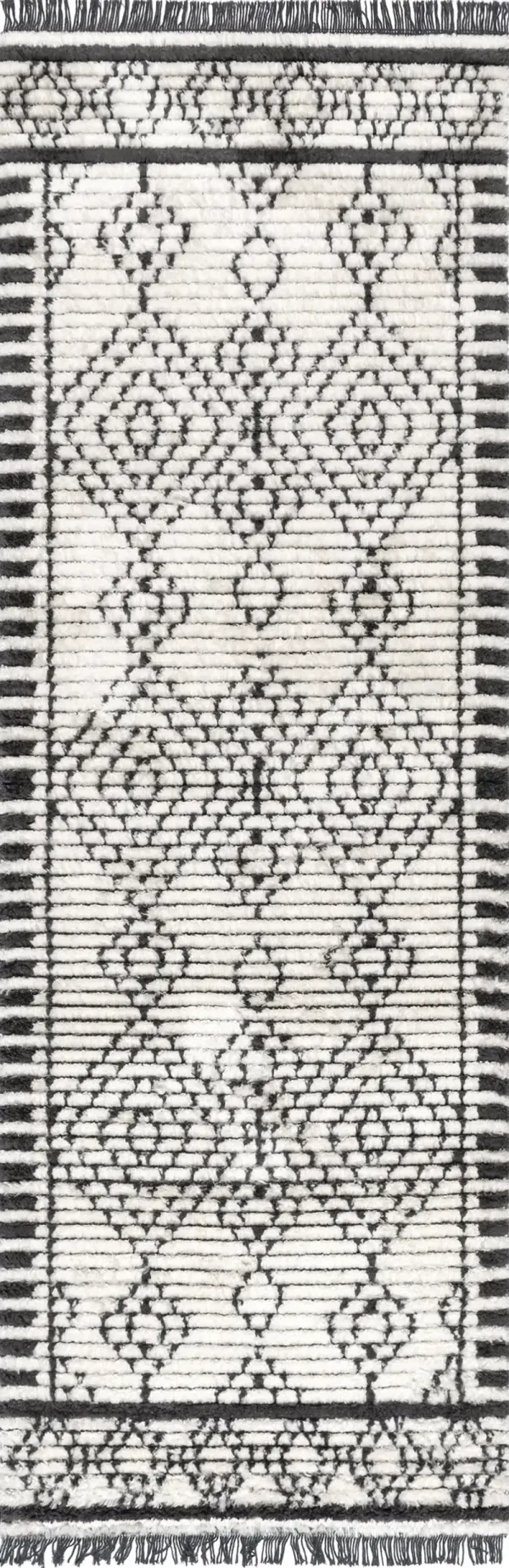 Stippled Diamonds Fringed Rug