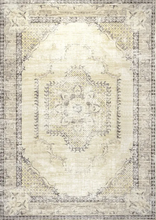 Burr Medallion Washable Rug
