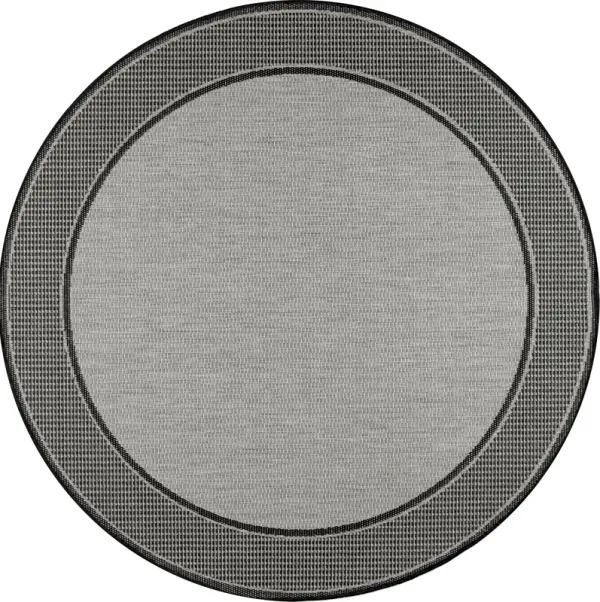 Monochrome Bordered Indoor/Outdoor Rug