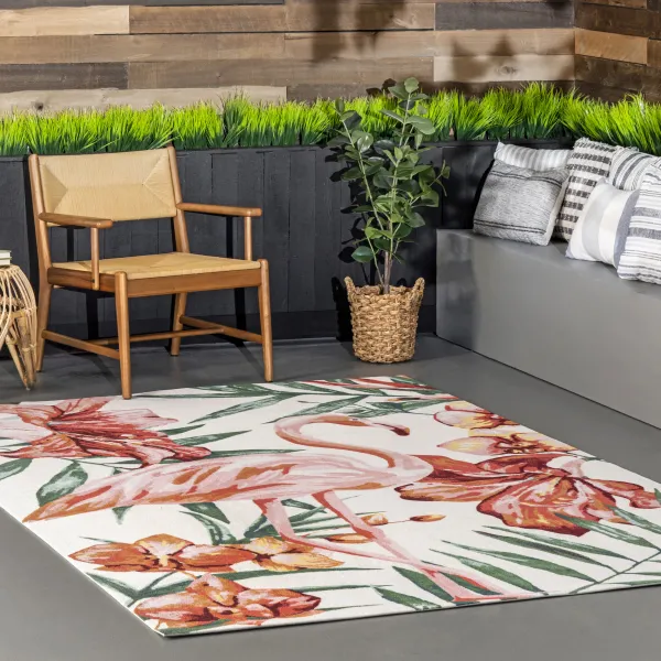 Floral Flamingo Indoor/Outdoor Rug