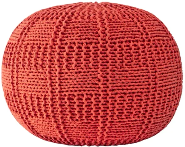 Knitted Cotton Basketweave Pouf