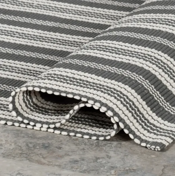 Ticking Stripe Handwoven Indoor/Outdoor Rug