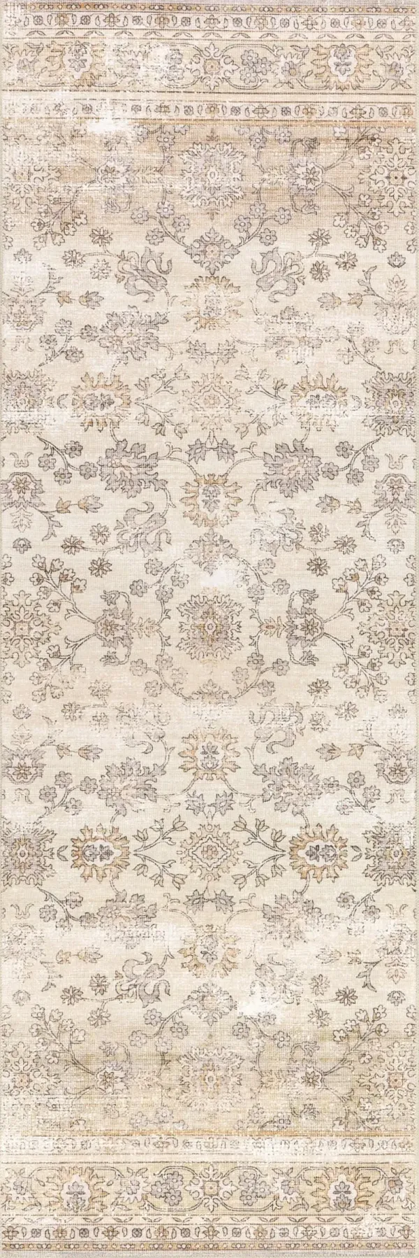Meena Fading Garden Spill Proof Washable Rug