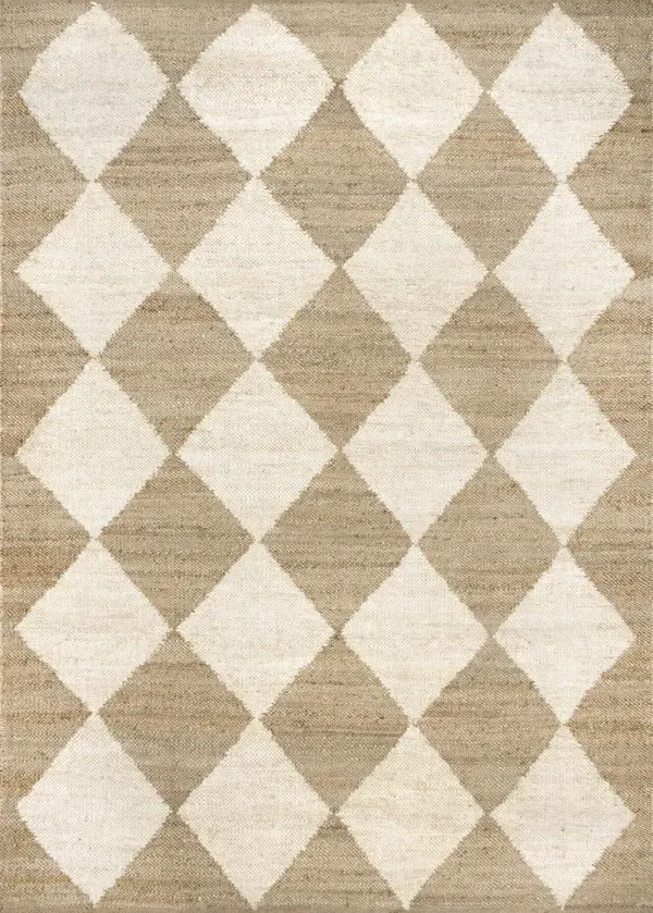 Louie Diamond Checkerboard Jute Rug