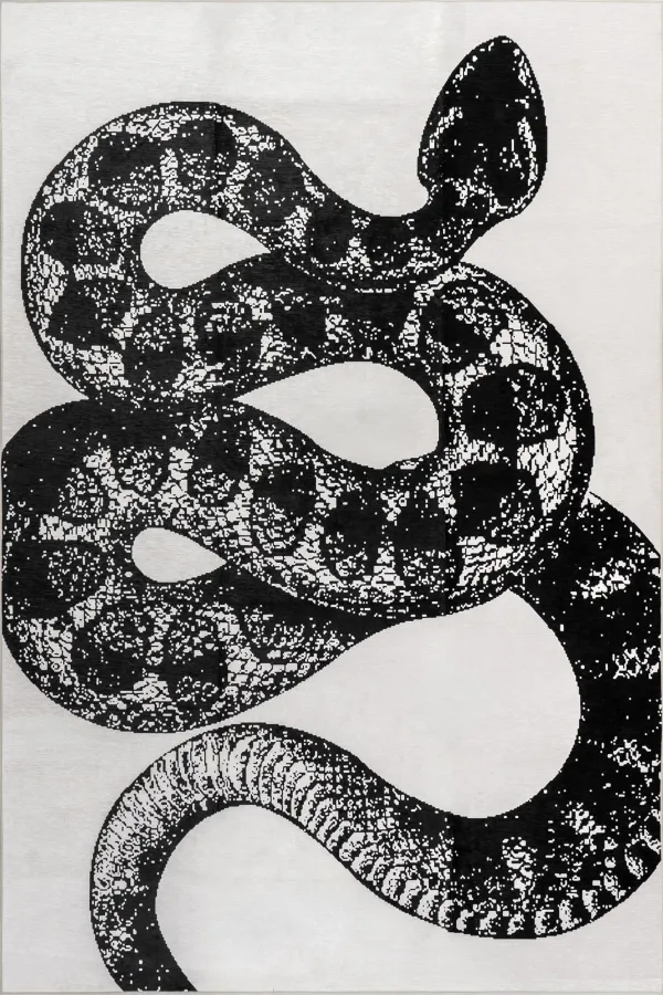 Casey Simple Serpent Spill Proof Washable Rug