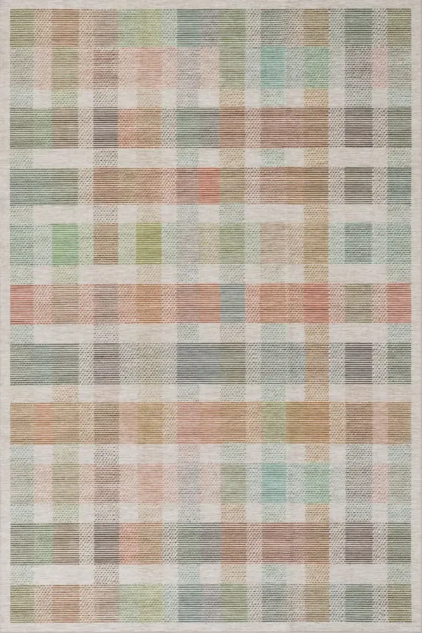 Chanan Farmhouse Plaid Machine Washable Rug