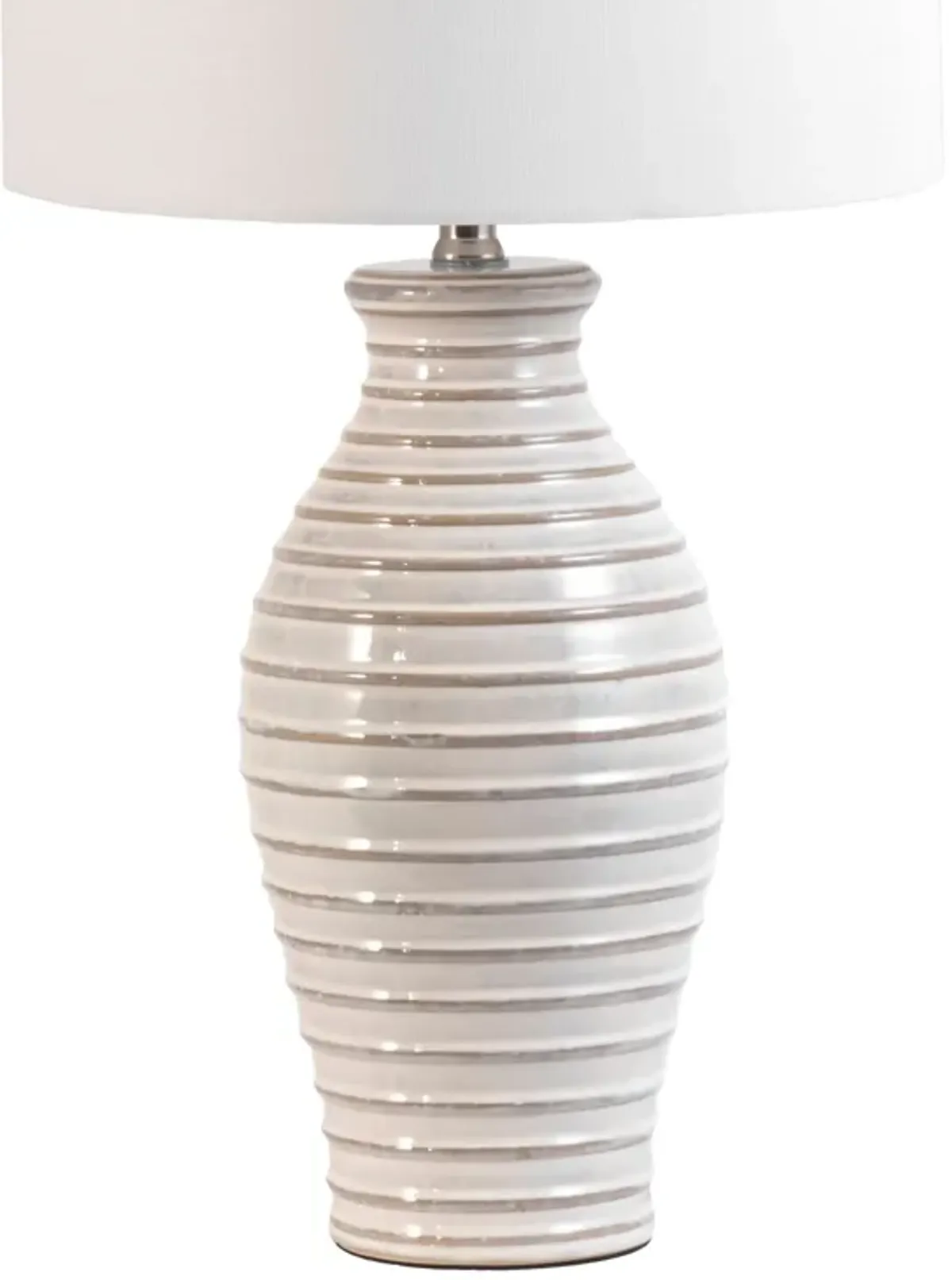 28-inch Ridged Ceramic Standard Table Lamp